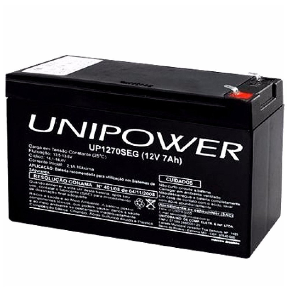 Unipower_.jpg Bateria selada p/ Nobreaks/CENTRAIS 7Ah 12V - Imagem 1